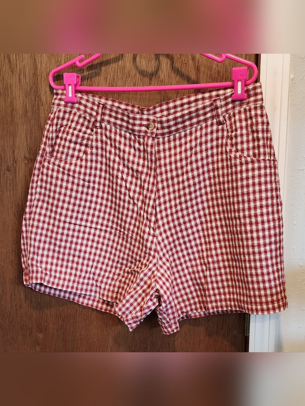 Woolrich Original Outdoorwear Red Gingham Women's Shorts (SIZE 18)